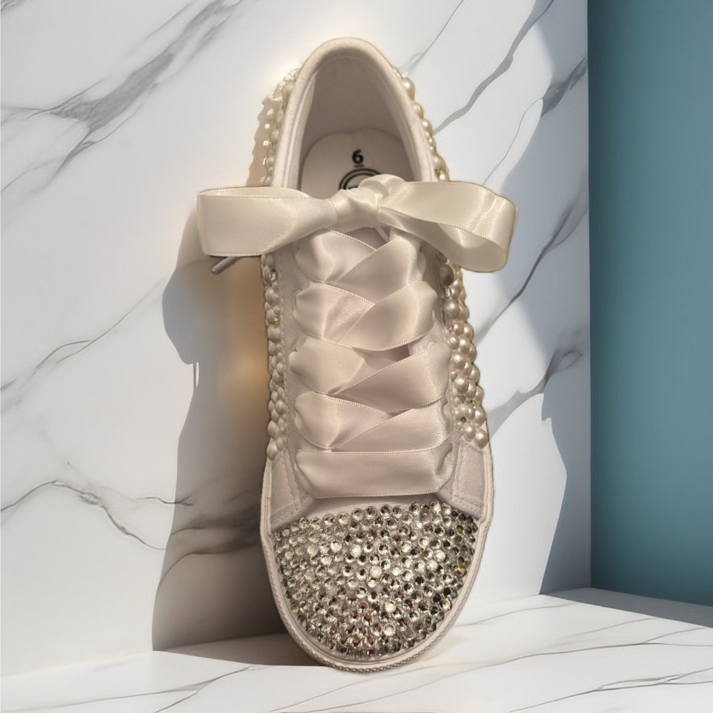 Custom Diamonds and Pearls Sneakers